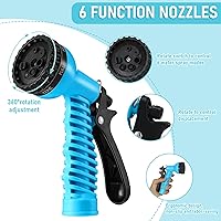 Vista 3 de Pangda Manguera de jardín de bobina de 25 pies x 3/8 pulgadas, manguera de agua expandible con boquilla de pulverización de 6 funciones, conector
