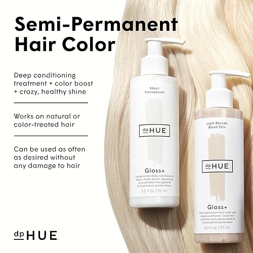 Miniatura 5 de dpHUE Gloss+, rubio claro, 6.5 onzas (8-12 aplicaciones), color y acondicionador semipermanente para el cabello, dura hasta ocho lavados, sin