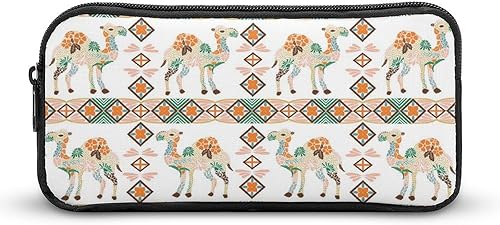 Estuche para bolígrafos con estampado floral de camello, bolsa de papelería, organizador de cosméticos de maquillaje para hombres y mujeres