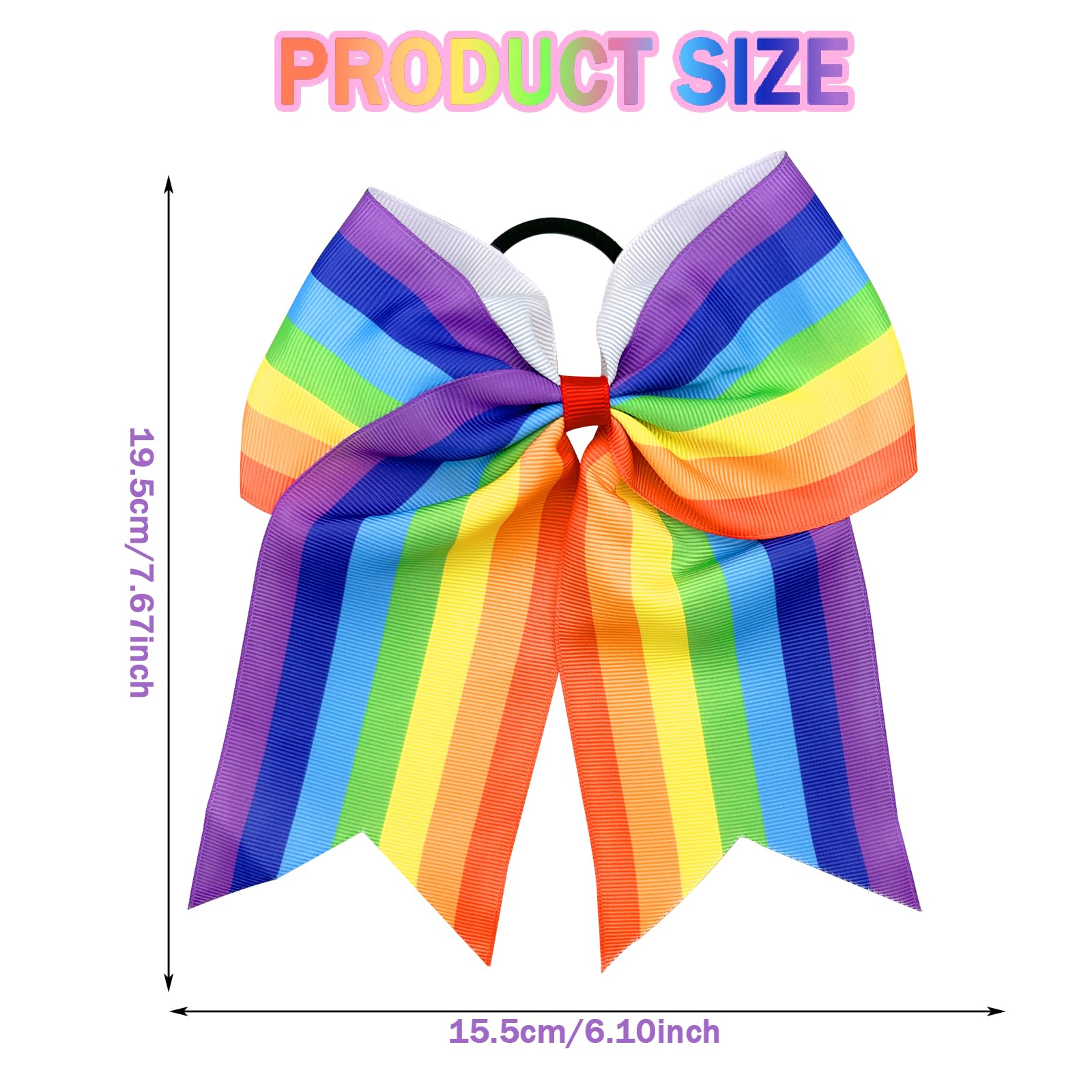 4PCS Pride Accessories Rainbow Bow Hairband,Pride Accessories for LGBTQ Day Rainbow Hair Tie - Image 2
