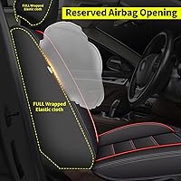 Vista 4 de Fundas de asiento de automóvil para Chevy Cruze 2011-2019, protector de asiento de automóvil de cuero de lujo de 5 asientos con compatible con bolsa
