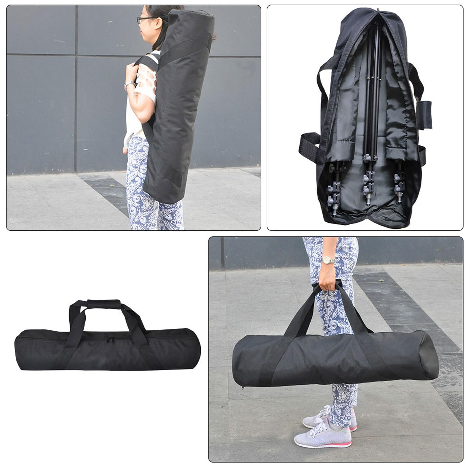 Borsa per Treppiede Oxford Nera Tracolla e Imbottitura | Trasporto Portatile a Mano, Uso Outdoor per Attrezzatura Fotografica, Struttura Rinforzata