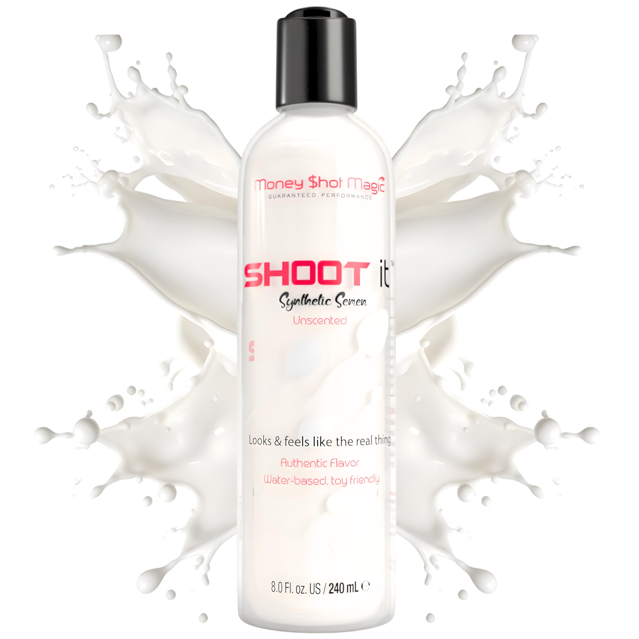 Shoot IT Water-Based Synthetic Semen with Authentic Flavor, Unscented 8 oz Cum Lube for Couples, Trusted by Adult Film Industry, Non-Toxic