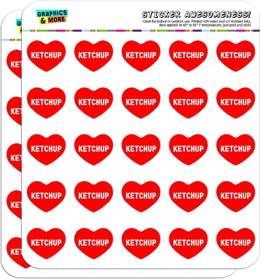 Graphics and More I Love Heart Ketchup Planner Calendar Scrapbooking Crafting Stickers - 50 1 Opaque Stickers