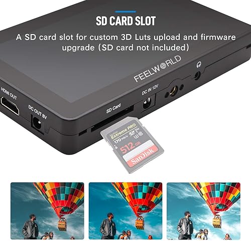 Miniatura 4 de FEELWORLD F6 Plus+batería+bolsa 6 pulgadas pantalla táctil DSLR Cámara Monitor de campo con 3D Lut pequeño Full HD 1920x1080 IPS pantalla Suppor 4K