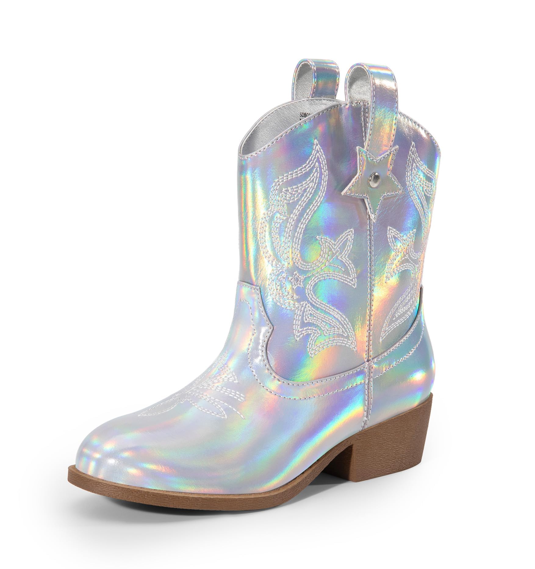 DREAM PAIRS Girls Cowboy Cowgirl Boots 2-in-1 Western Removable Cuff Fold Over Embroidered Fashion Mid Calf Shoes