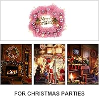 Vista 8 de 1 juego de corona de Navidad rosa, decoraciones de Navidad, decoración para el hogar, decoración rosa, guirnalda de luz, corona de Navidad, corona