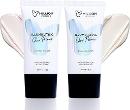 Dual Glow Combo Illuminating Strobe Cream for Face | Rose Gold and Gold Strobe Cream + Primer + Face Highlighter | Hydrating Makeup Base with SPF | Infused With Hyaluronic Acid, Niacinamide, Jojoba Oil & Shea Butter for Radiant Skin 30Ml (Gold and Rose Go