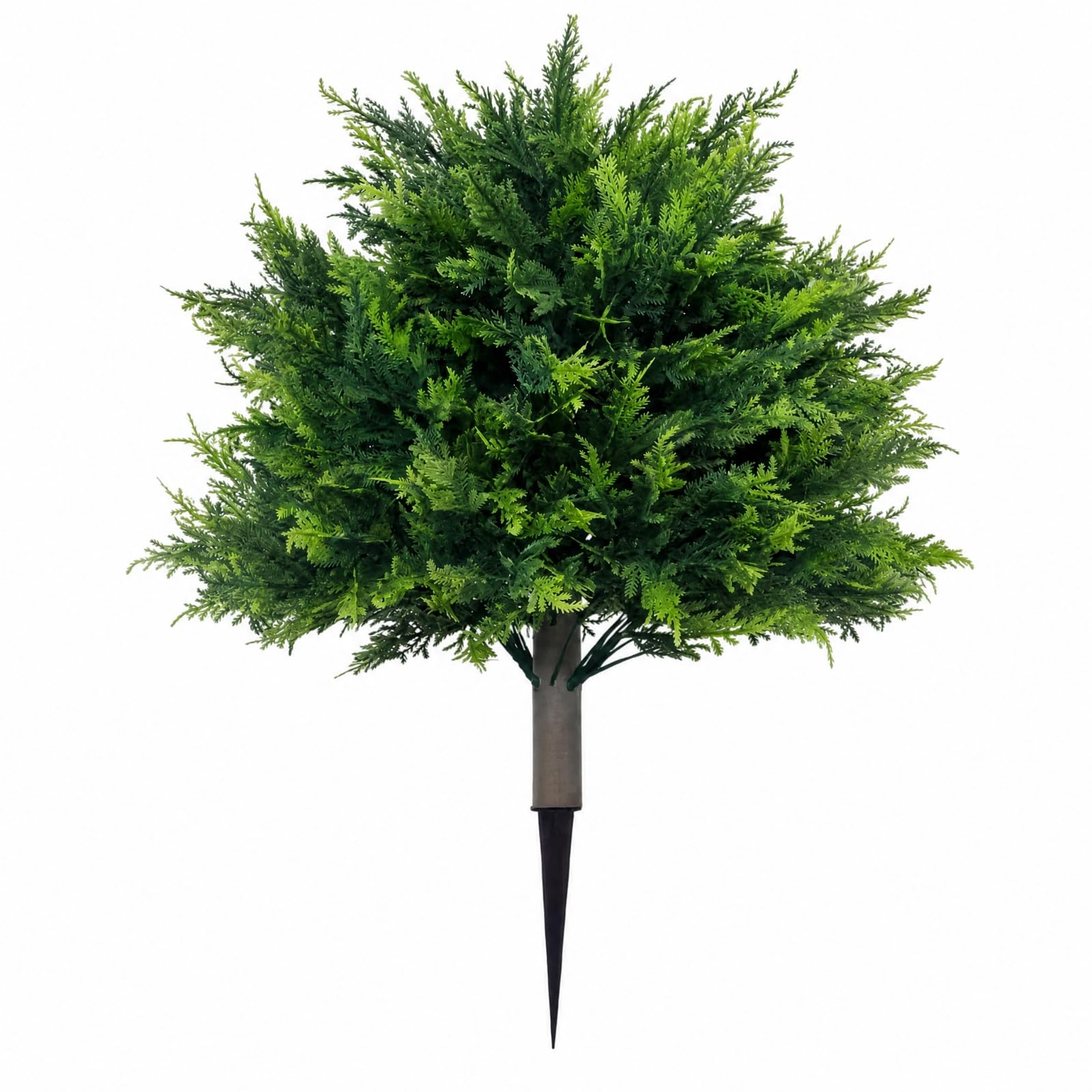 Conifère Décoratif en Plastique Réaliste Arbuste Artificiel Fixation Plante Artificielle à Feuillage Persistant pr Terrasse, 45CM