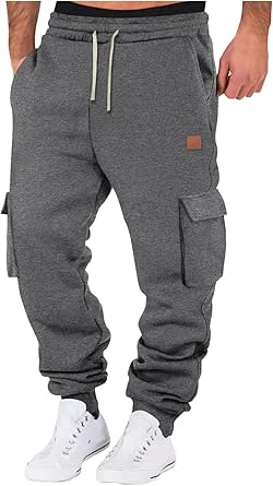 Pantalon Jogging Cargo Homme Baggy – Taille Élastique, Poches – Pour Sport, Décontracté, Automne-Hiver