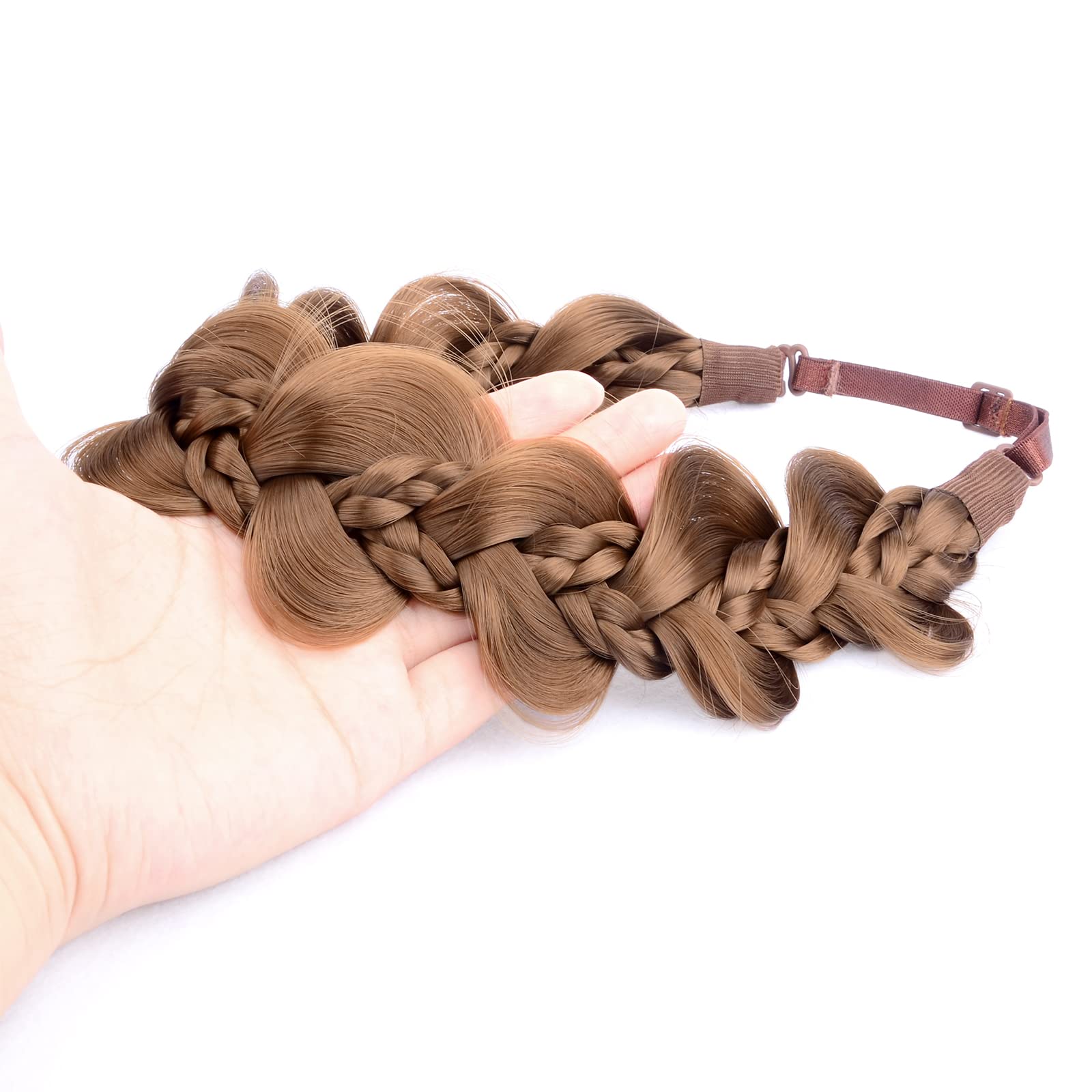 Gledola Bridal Hair Accessories Wide Kinky Fishtail Plaited Braids Headband Braided Synthetic Hair Elastic Stretch - Image 3