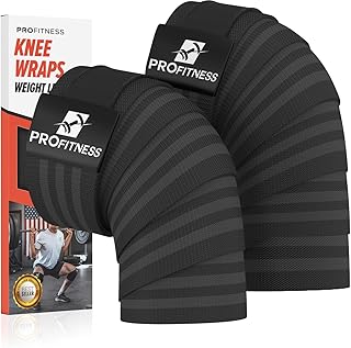 Weight Lifting Knee Wraps (Pair) - 78" Length Knee Wraps for Weightlifting & Squatting - Knee Wrap Support for Powerlifting, Knee Straps for Weightlifting, Squat Knee Sleeves for Weightlifting