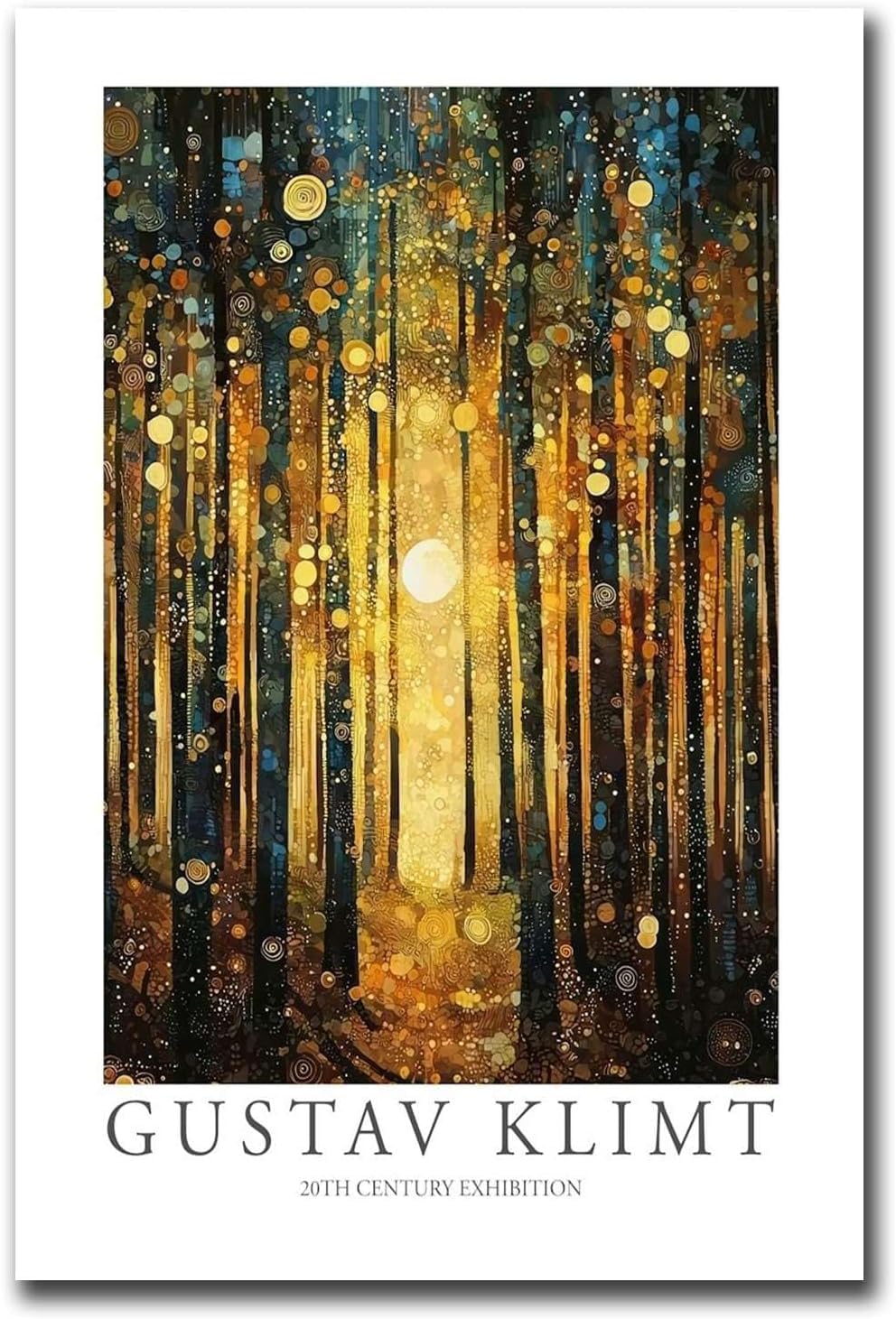 Latafa Multicolored Gustav Klimt Prints Sun Forest Trees Canvas Painting Gustav Klimt Wall Exhibition Poster Gustav Klimt Artwork Picture For Home Decor 50X70cm No Frame