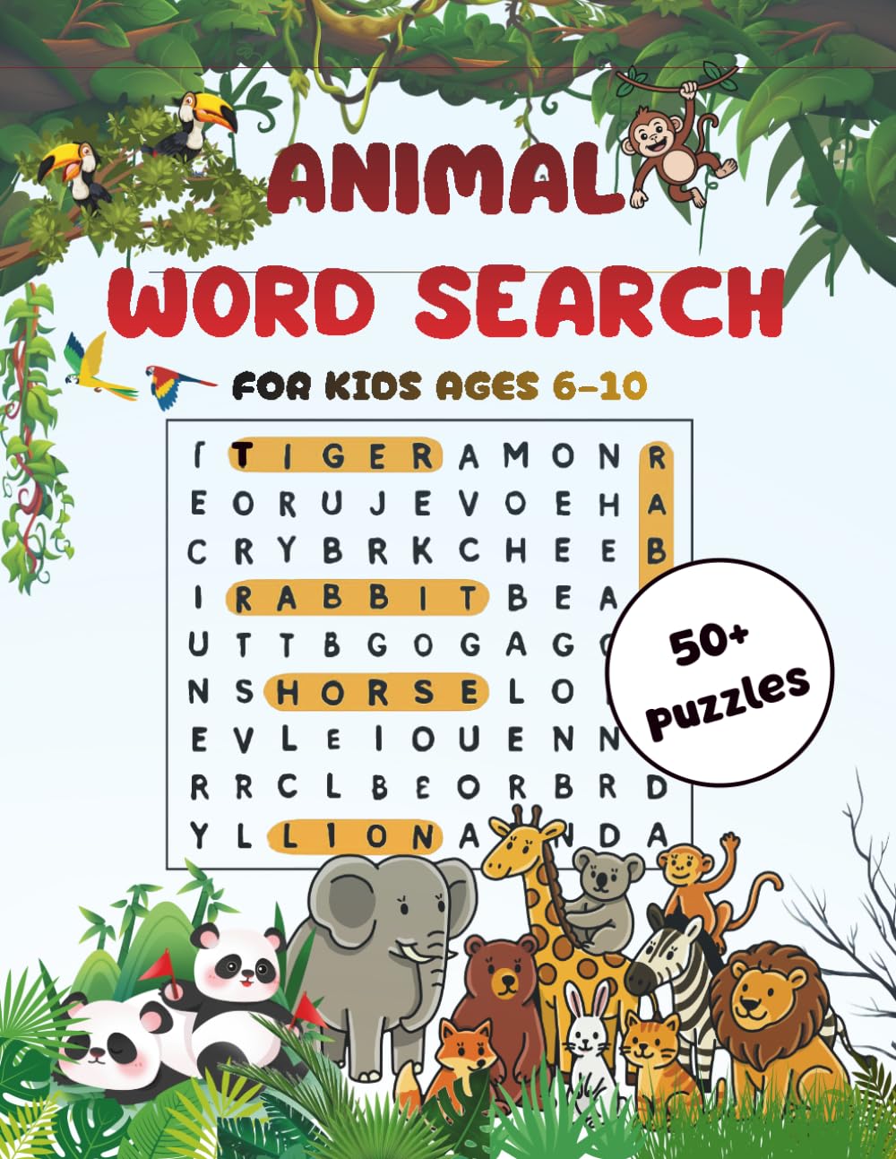 Animal Word Search for Kids Ages 6–10: Fun & Educational Puzzles with Animals from Around the World