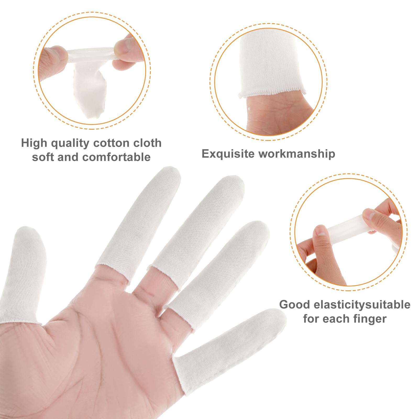 Lot De 100 Pansements De Protection Des Doigts En Coton - Protection Des Doigts En Cas De Blessure - Pour Le Zéma Des Mains, L'arthrite Des Doigts (1