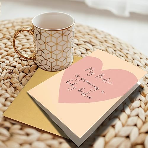 Miniatura 6 de Chenive Tarjeta de felicitación de embarazada para mejor amiga, regalo de mejor amiga, tarjeta de baby shower para niña, My Bestie Is Growing A Baby