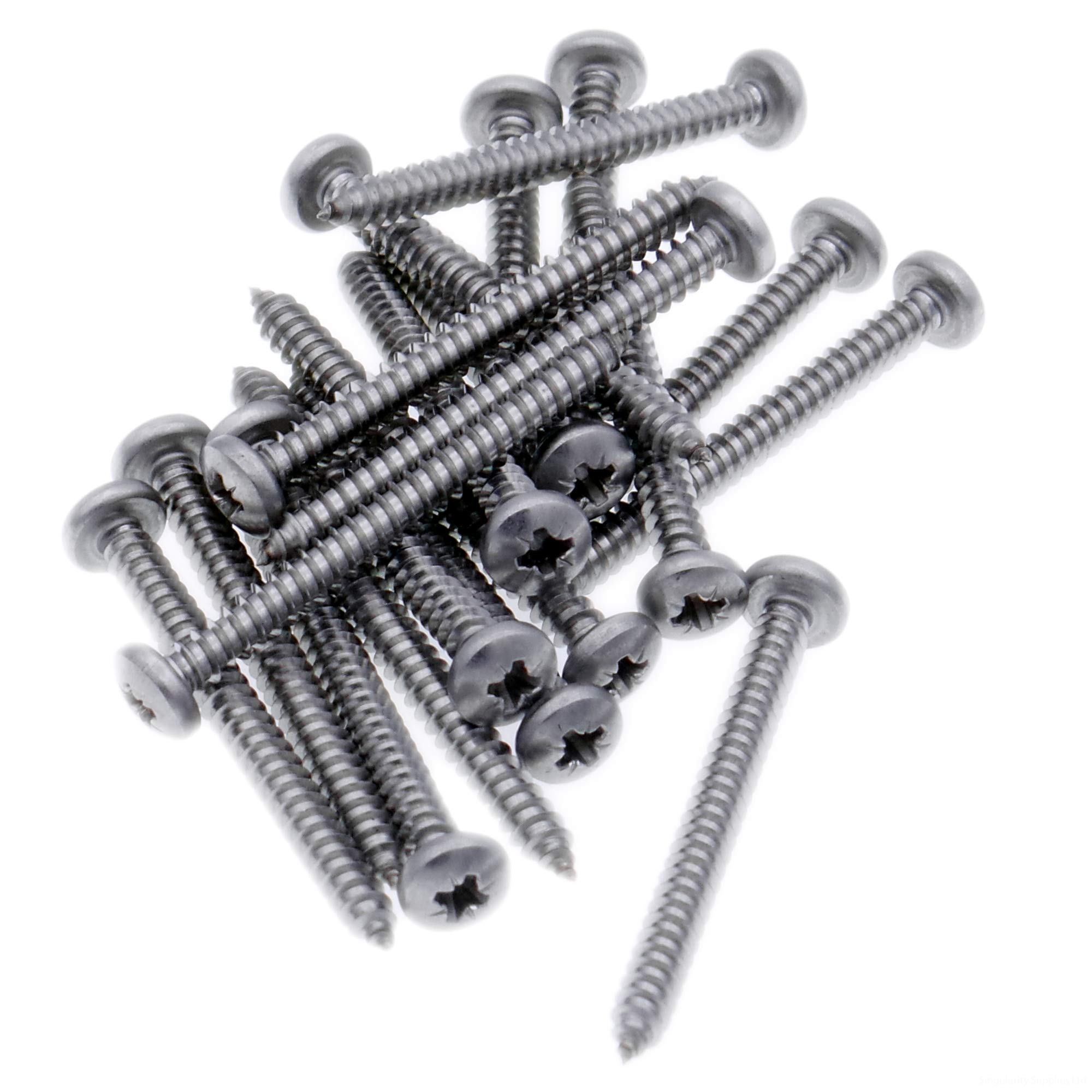 Singularity Supplies No.8 X 0.375 (4.2Mm X 9.5Mm) Pozi Pan Self-Tapping Screw - Stainless Steel (A2) (Pack Of 20)