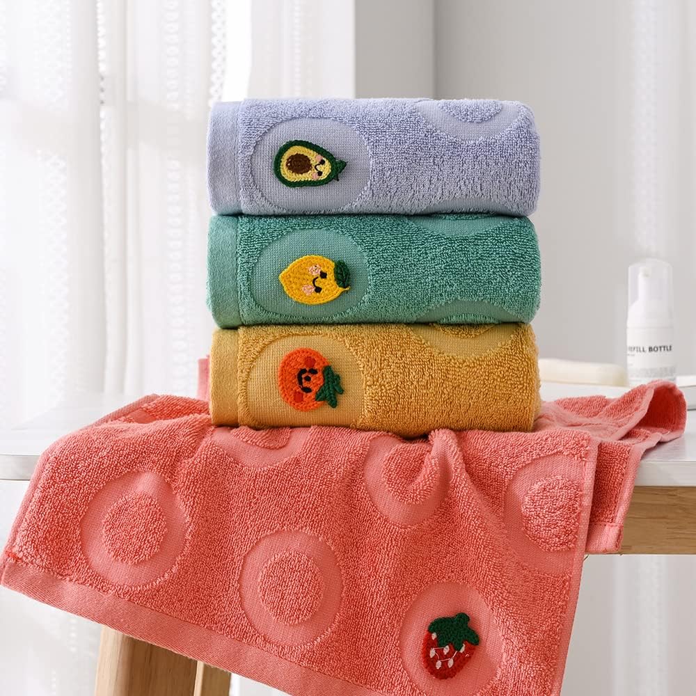 YiLUOMO Green Hand Towel Set of 2 Cute Lemon Embroidery Soft 100% Cotton Absorbent Hand Towels for Bathroom Spring Decorative 13 x 29 Inch - Image 7