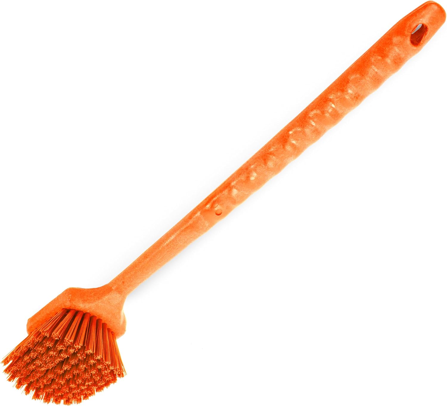 SPARTA 20" Floater Scrub Brush with Long Handle, Oil-Resistant Polyester Bristles, Multiple Trim Angles, Foam-Injected Polymer Block, Commercial Cleaning Tool, Orange