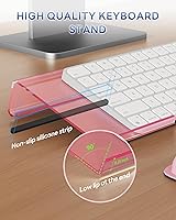 Vista 4 de Soporte de Descanso de Muñeca para Teclado de Computadora para Escritorio, Soporte para Teclado para Escritura Fácil con Almohadilla de Muñeca