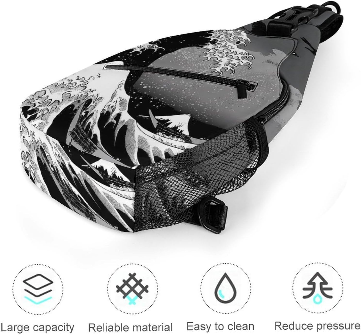 The Great Wave of Kanagawa Men Crossbody Sling Backpack Chest Bag | Travel Fanny Pack,Hiking Daypack,Print Shoulder Bags