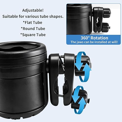 Miniatura 8 de Soporte grande 3 en 1 con dos clips, soporte universal para cochecito, soporte ajustable para bebidas, soporte extraíble para teléfono para silla de