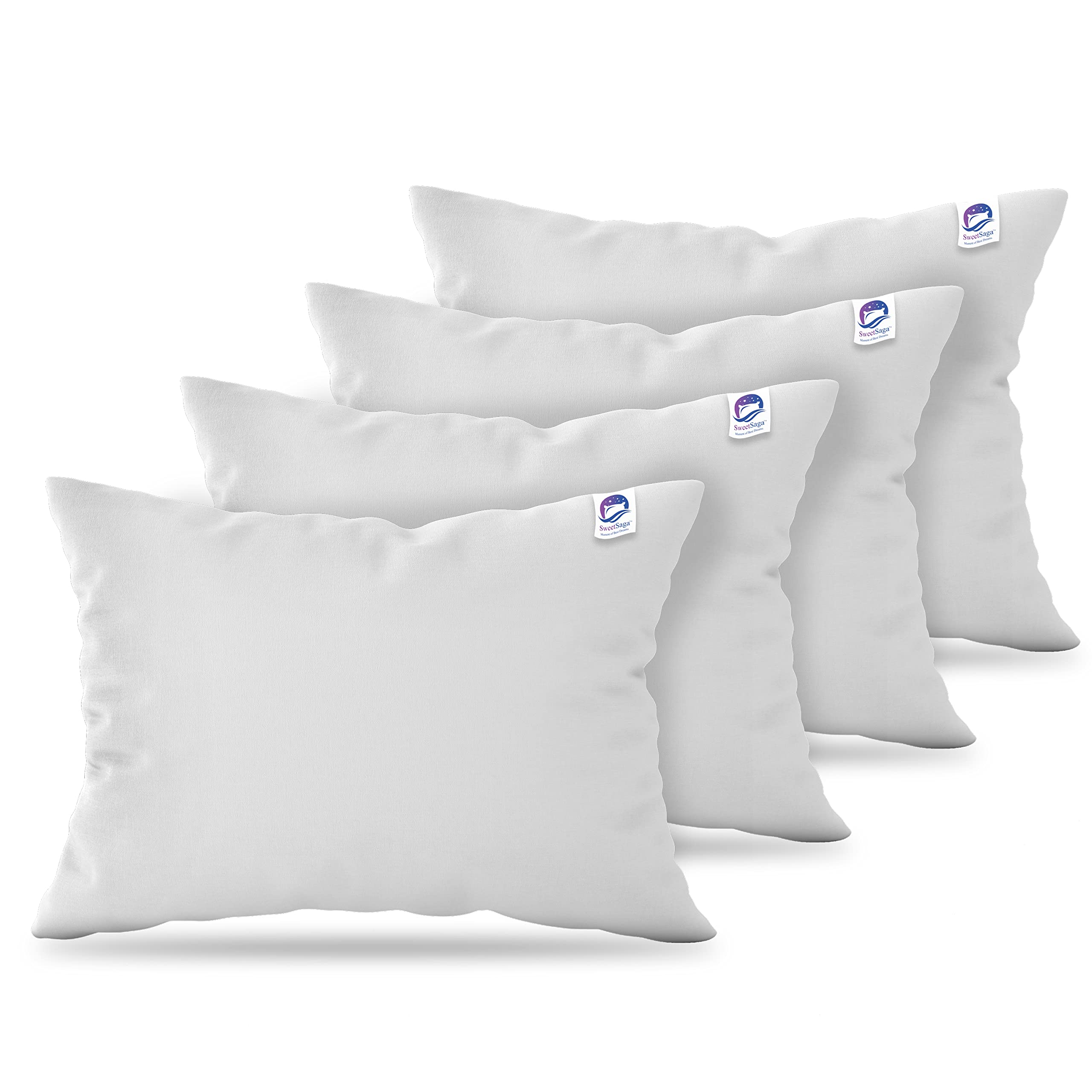SWEETSAGA™ Microfiber Filled Big & Large Size Hotel Quality Premium Bed Pillow for Sleeping with Cotton Outer - 20 X 30 Inch, 4 Vacuum Pack Pillows