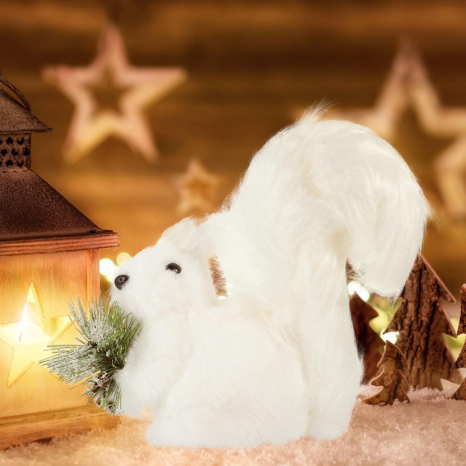 Amazon.co.jp: Kichvoe クリスマス リス 置物 木製 リス 像 ぬいぐるみ