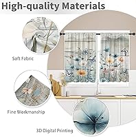 Vista 3 de Cortinas de cocina con estampado floral de granja de 27.5 pulgadas de ancho x 39 pulgadas de largo, estilo vintage, retro, antiguas, rústicas
