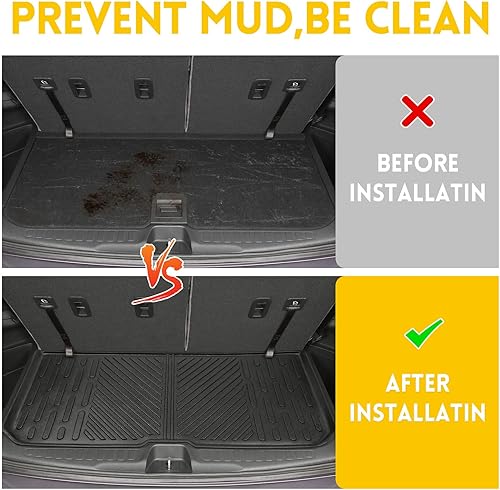 Miniatura 2 de JTYZSM Alfombrilla de carga trasera para Honda Pilot 2016-2024, para todo tipo de clima, tapete de maletero TPE antideslizante para Honda Pilot 2023