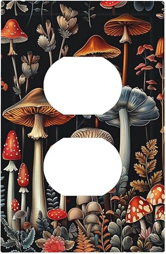 Miniatura 78 de Cubiertas de Interruptor de Luz de Palanca Simple con Diseño Abstracto de Sol Amanecer Retro, Placa Decorativa Arcoíris Atardecer de 1 Gang, Placa