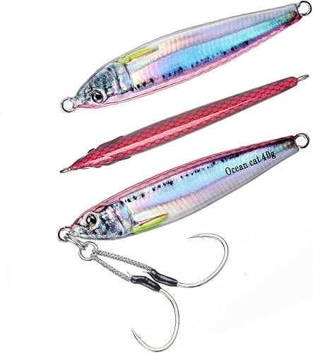 Miniatura 29 de OCEAN CAT Jigs de pesca de agua salada en alta mar Jigging de velocidad de lanzamiento lento señuelos vertical Jigging vertical Plantilla de otoño
