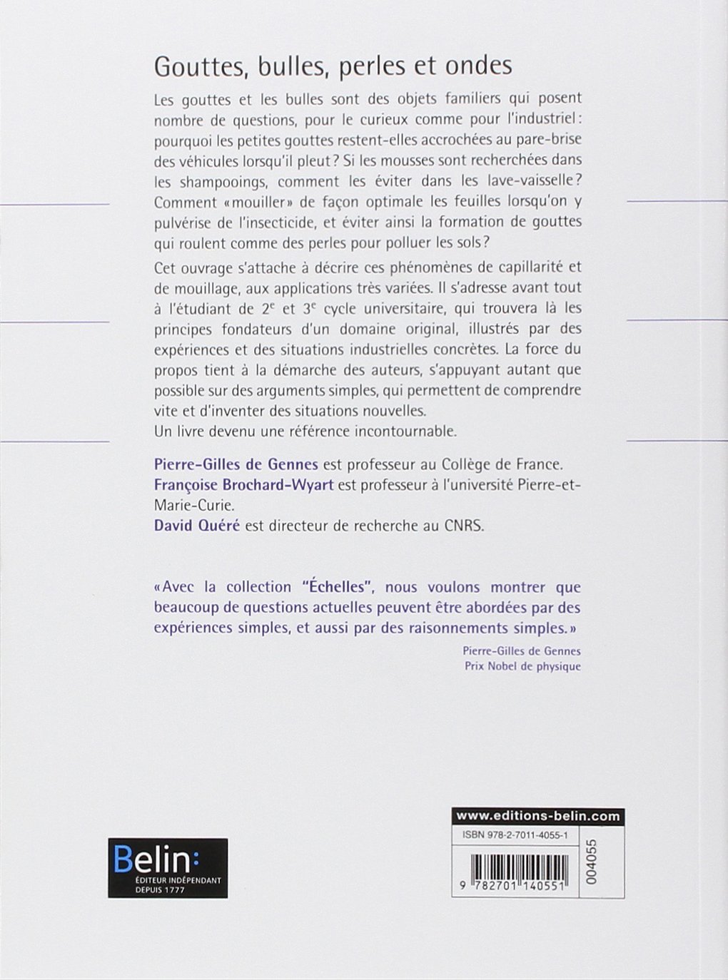 Gouttes, bulles, perles et ondes