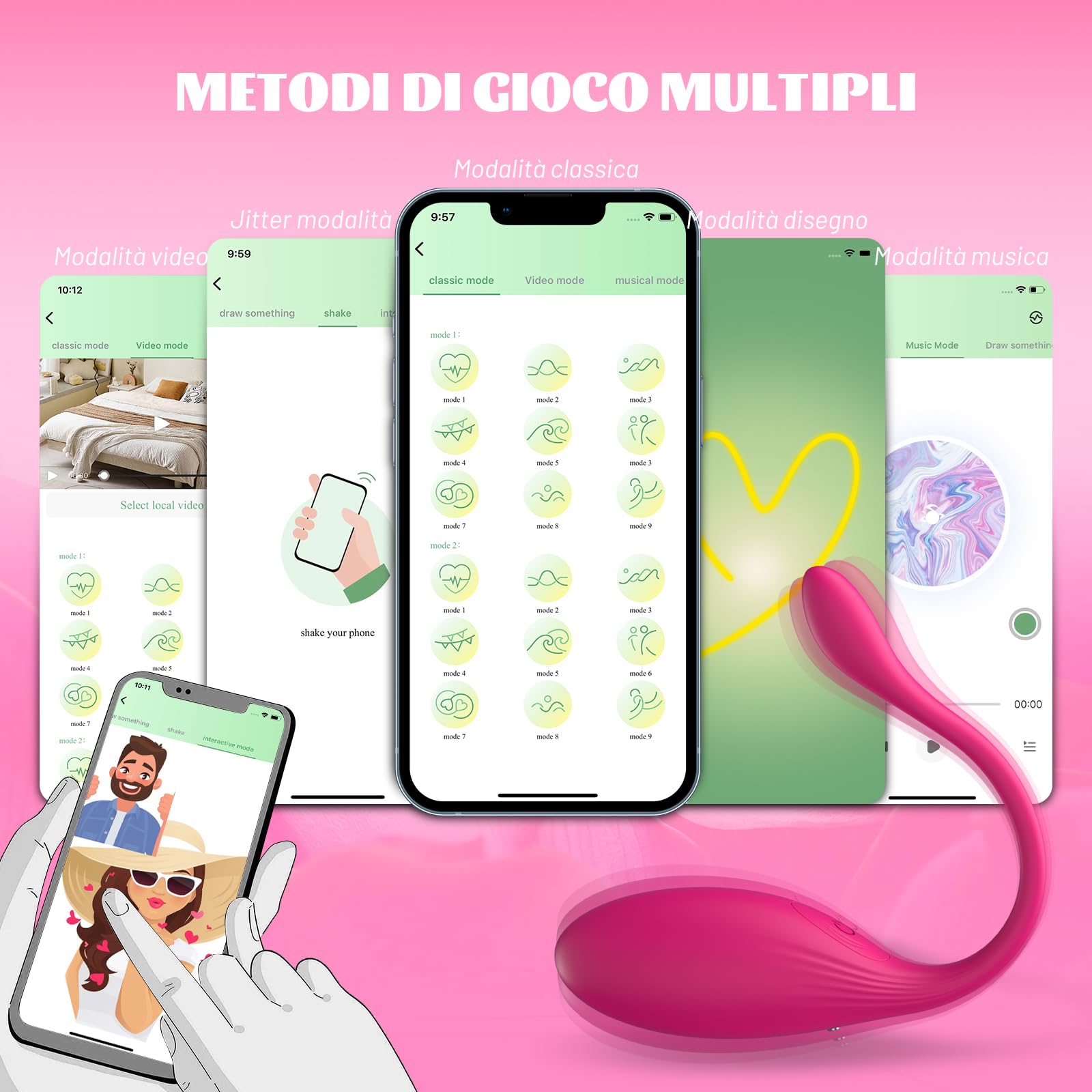 Vibratore con Telecomando APP per Donna, Portatile Vibratoreper Donna per Mutandine Vibranti Toys con 10 Modalità di Vibrazione, Sex Toys Vibratori Ovetto Vibrante con App da Telefono per Donna(Rossa)