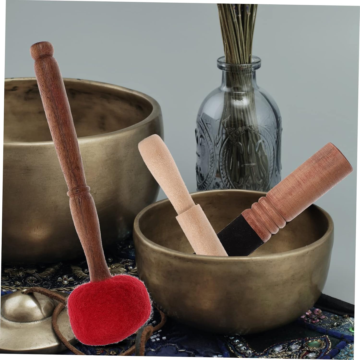 Abaodam 3pcs Healing Music Instrument Singing Bowl Stick for Meditation Singing Bowl Mallet Yoga Rod Striker