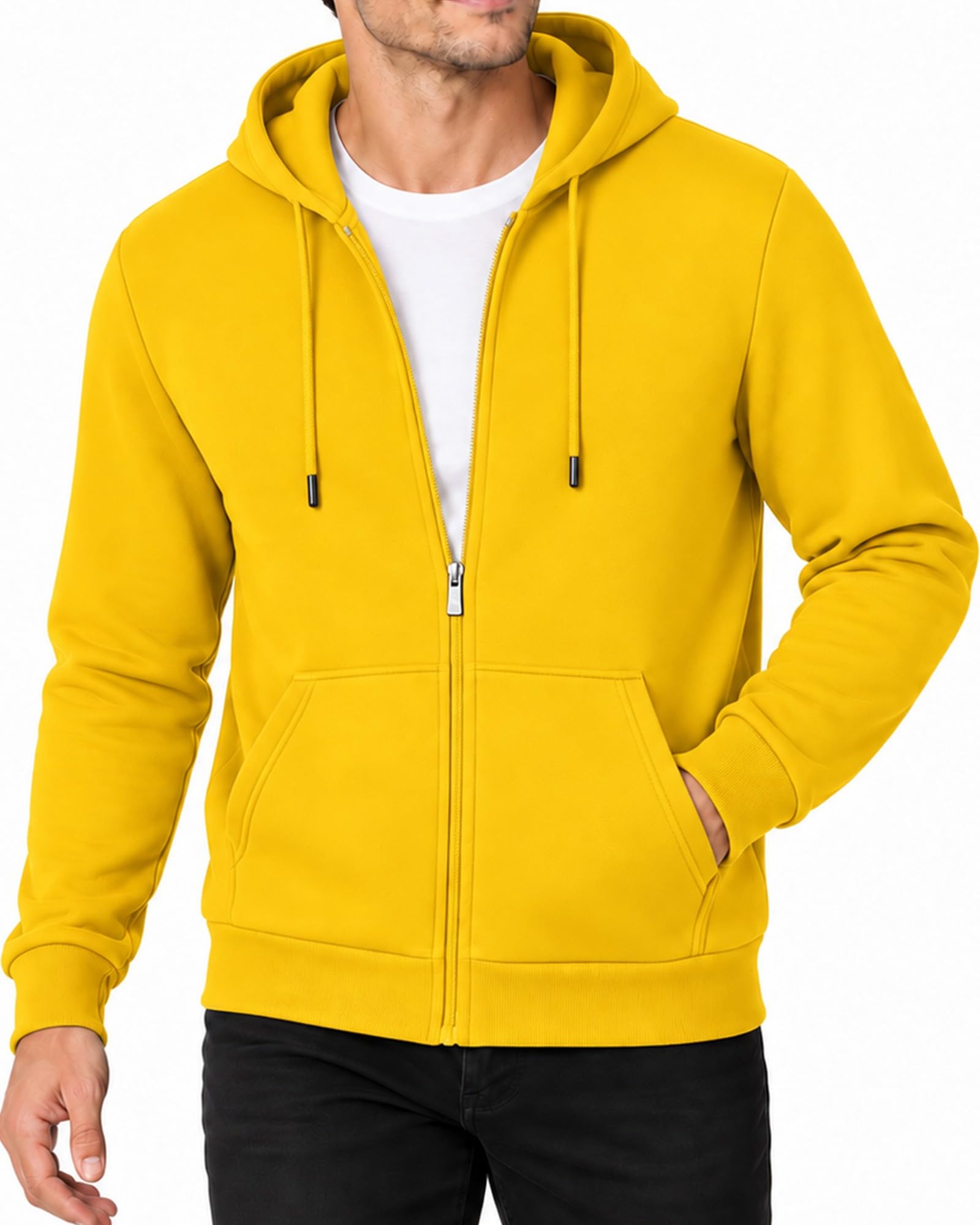Asrlivp Men's Zip Up Hoodie Fleece Full Zip Hooded Sweatshirt | Soft Warm Fabric,Hooded Jacket, Full-Zip, Adjustable Drawstring Hood, Ribbed Cuffs Hem, Casual Fall Winter Layer