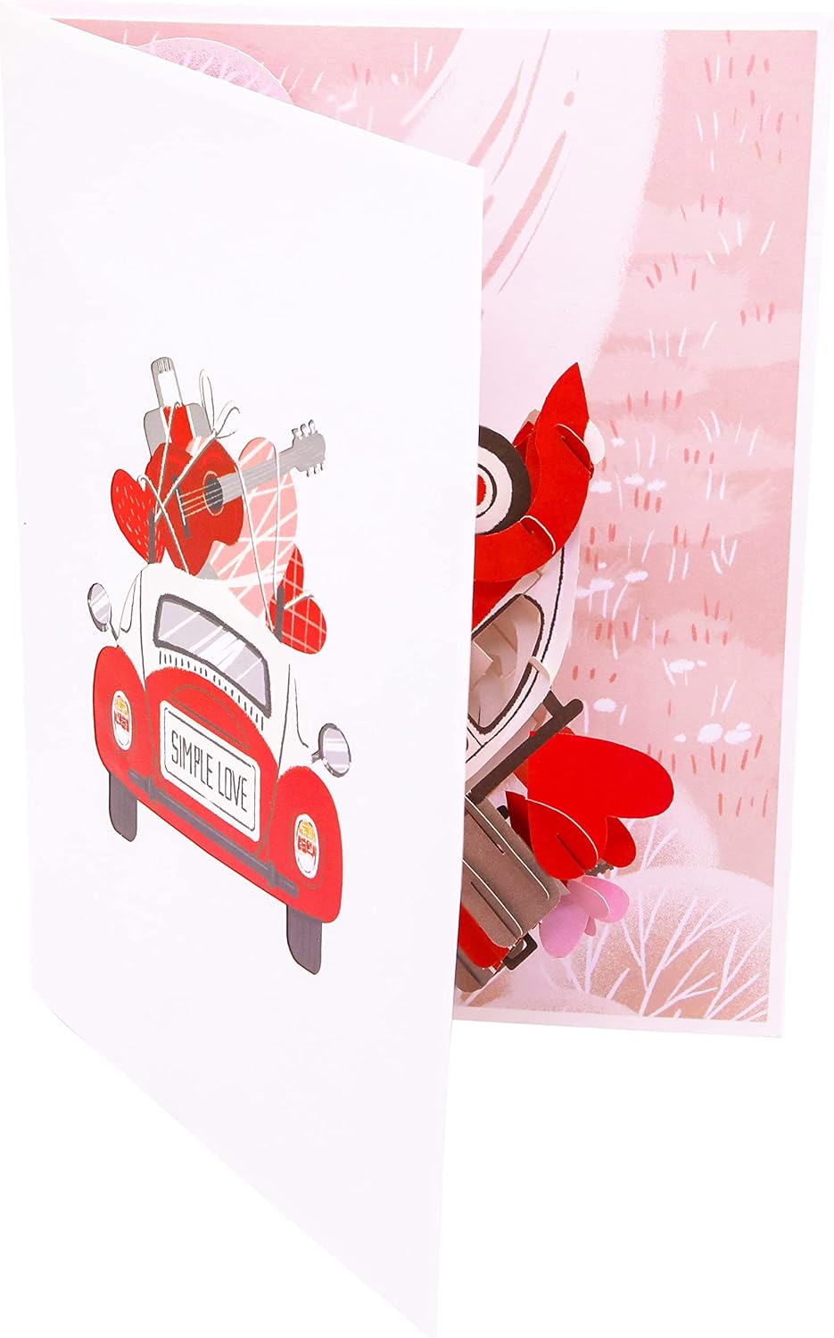 PopLife® Love Bug 3D Pop Up Card – Valentine’s Day & Anniversary Greeting Card with Pink Beetle Car, “Simply Love” Message – Romantic Card for Wife, Girlfriend, Husband - Image 7