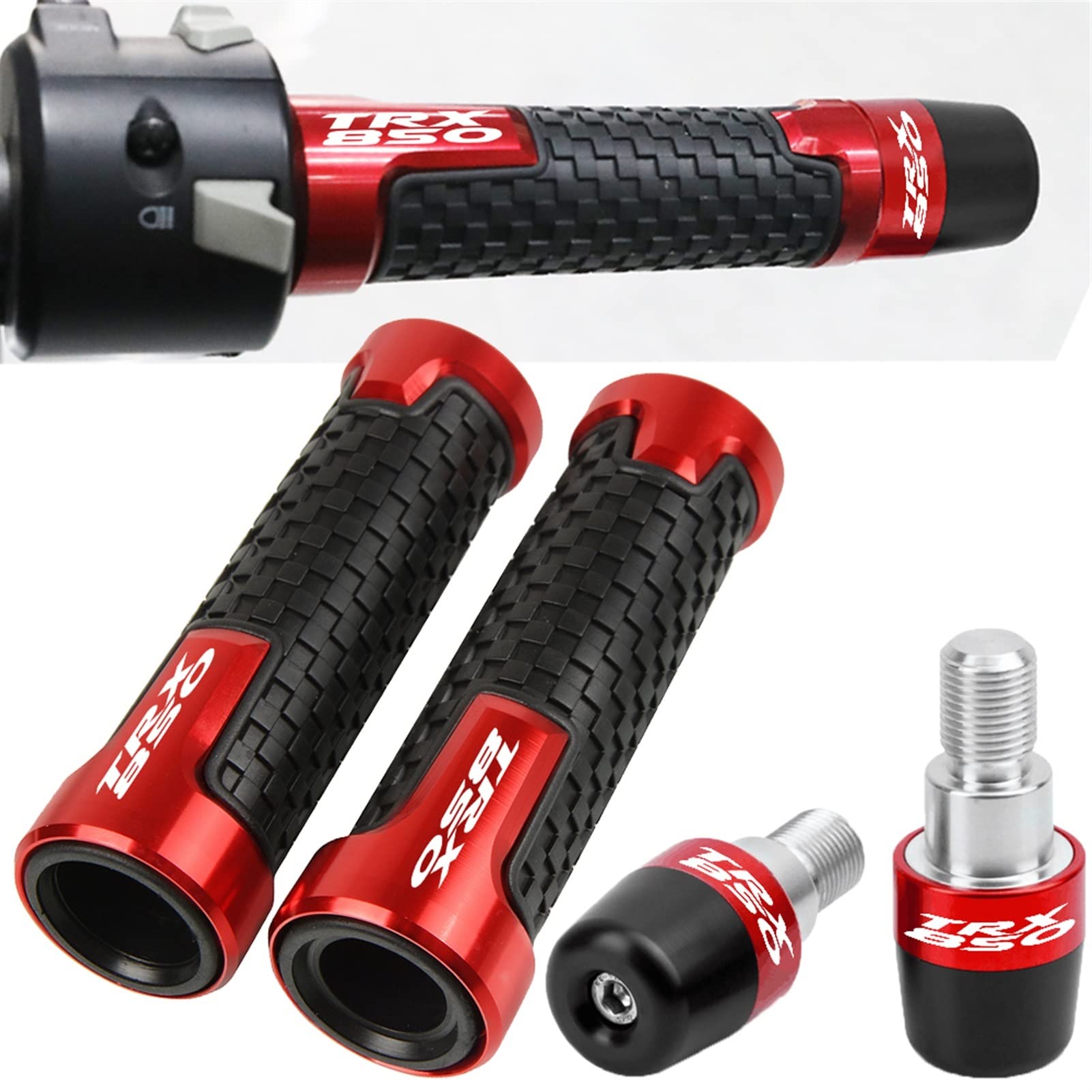 Contrapesos Manillar Moto para TRX850 1995-1999 7/8 "22MM empuñaduras de Manillar Extremos Tapa Barra Extremo tapón(Blue,A+B)