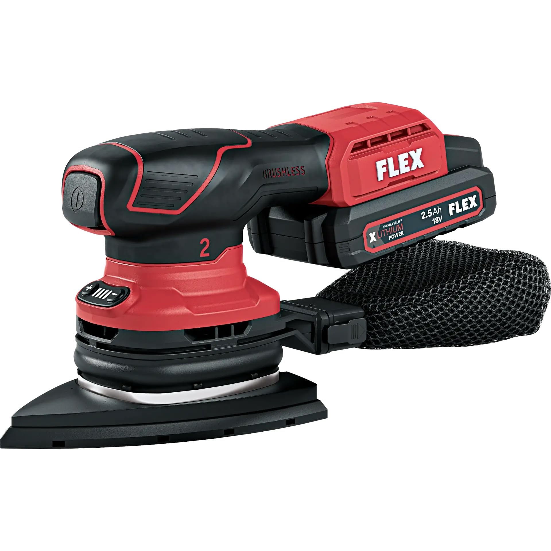 Flex Levigatrice orbitale a batteria ODE 2-100 18-EC/2.5 Set (con batteria, caricatore rapido, piastra abrasiva in velcro con sistema a 10 fori, Multisandro con regolazione della velocità 18 V) 532089