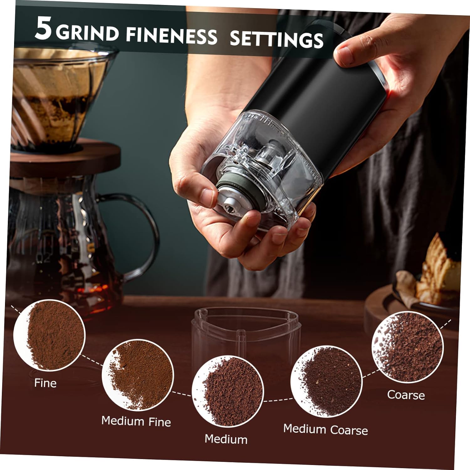 Electric Coffee Bean Grinder Adjustable Burr Mill for Home Use