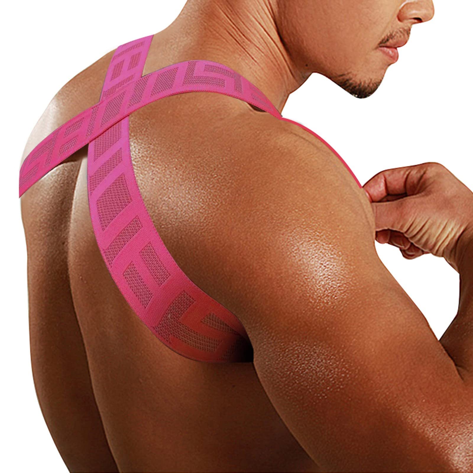 Arnés para hombre, ajustable, de cuero, para cuerpo, pecho, medio arnés, punk, ropa de club, disfraz, cinturón misionero