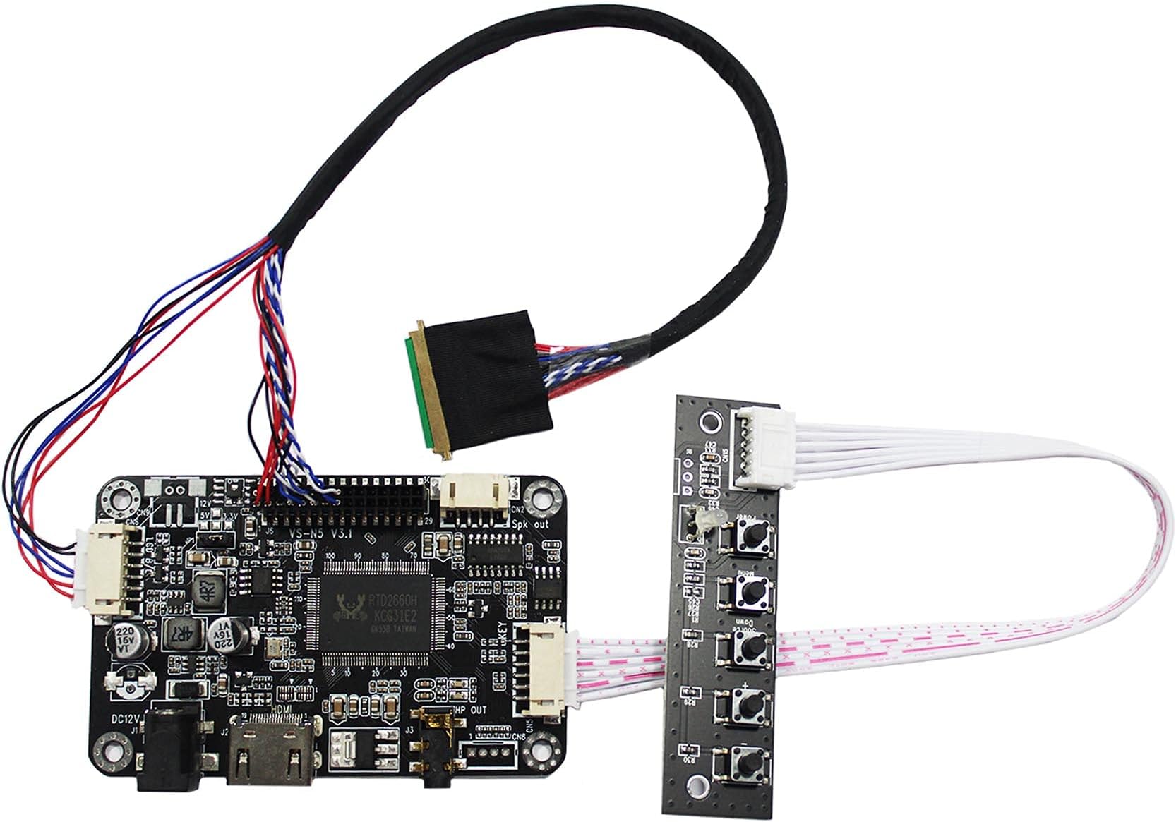 VSDISPLAY HD-MI Audio LCD Controller Board Work for 10.1" 1024x600 LTN101NT02 B101AW03 N101L6 LP101WSA BT101IW03 CLAA101BN01 HSD101PFW2 LP101WH2 N101BFE B101AW06 LVDS 40 Pin Interface WLED LCD Screen