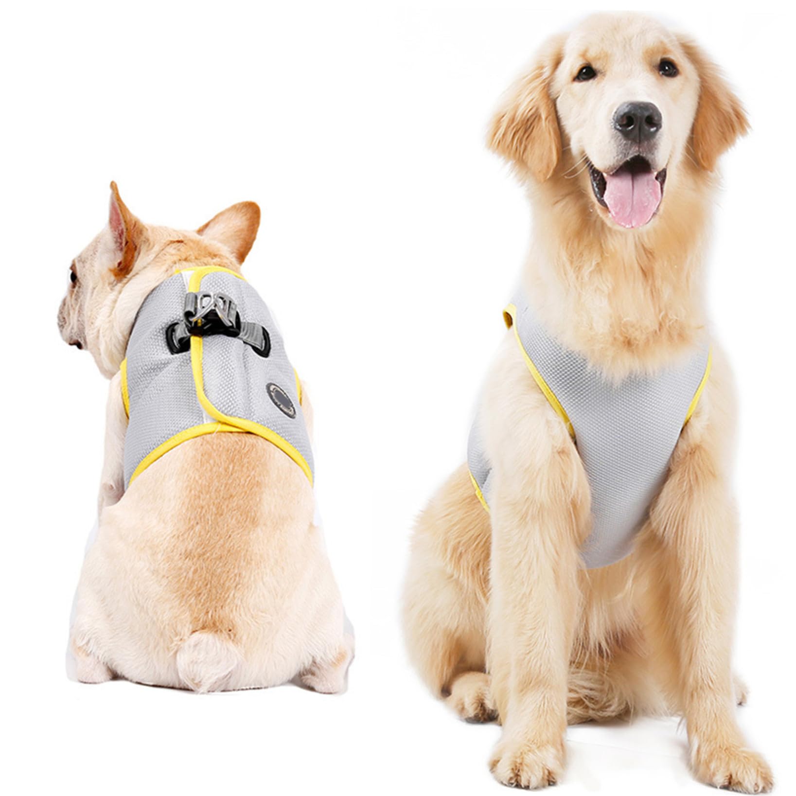 Beavorty 2stücke Kühlendes Hundegeschirr Für Große Hunde Atmungsaktive Weste Mit Kühlfunktion Für Sommeraktivitäten Leichte Und Bequeme