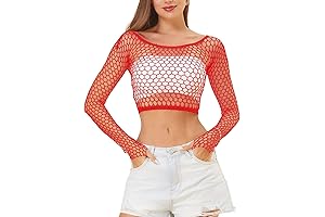 Lemon Girl Women Hot Fishnet Long Sleeve Tube Top Lingerie
