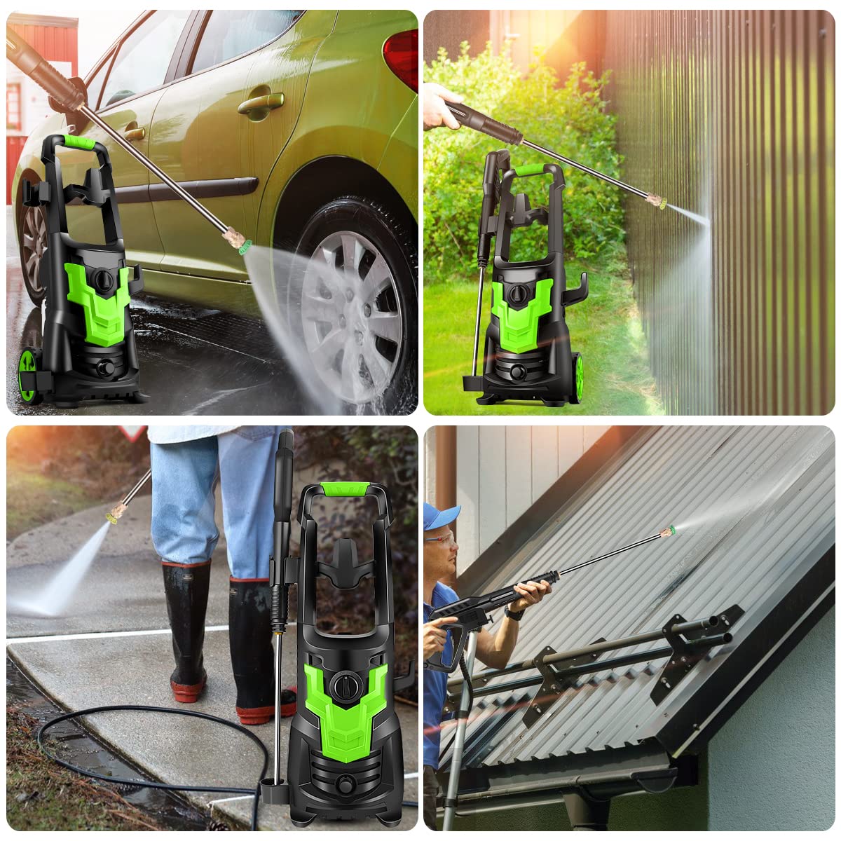 Buy WHOLESUN Pressure Washer, 3000PSI Electric Power Washer, 1900W 2.6