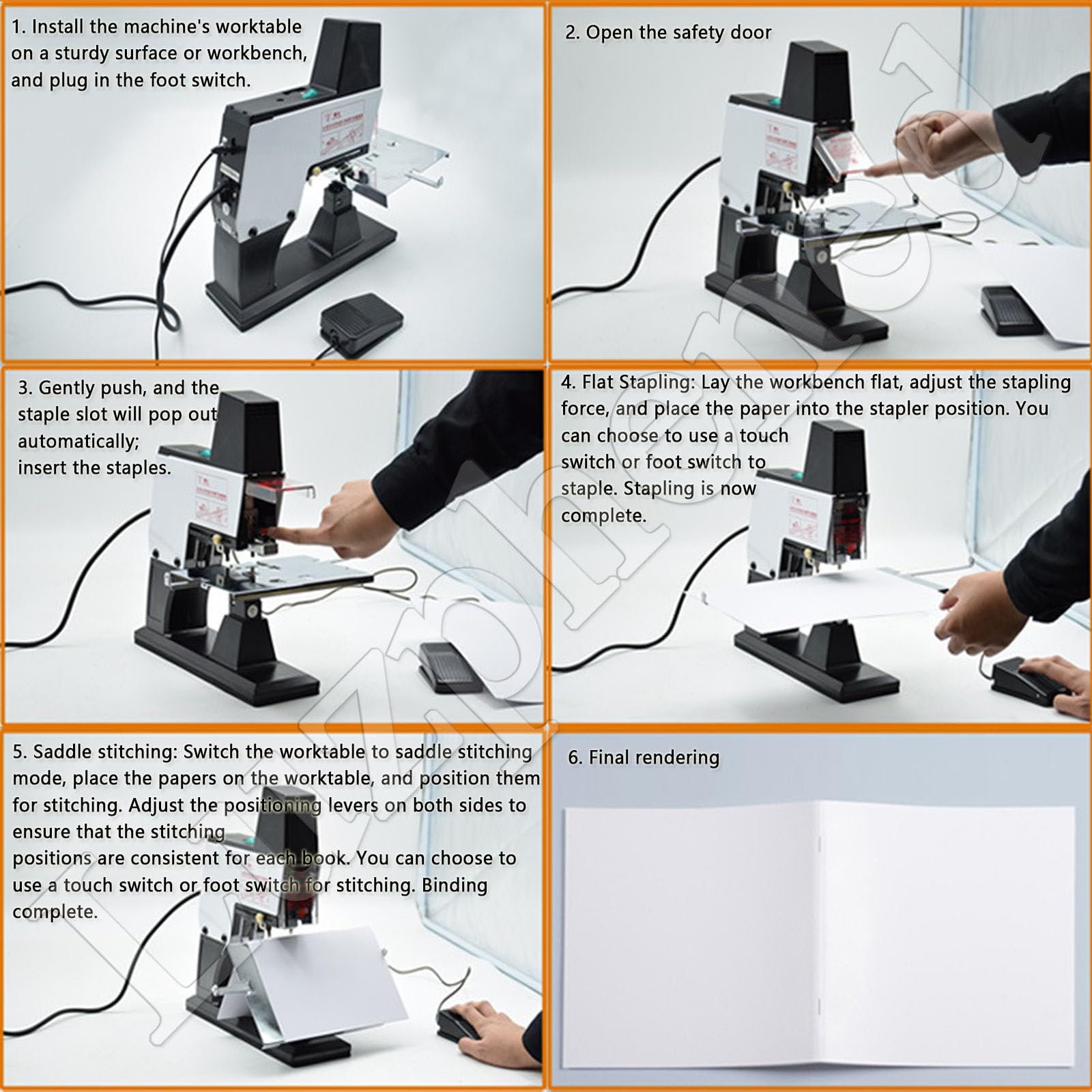 Automatische Sattelbindemaschine, Hochleistungs-Schreibtisch-Flachsattelhefter, manueller Schreibtisch-Broschürenhefter, A3 Flachnähtacker, Marmeladenschutz