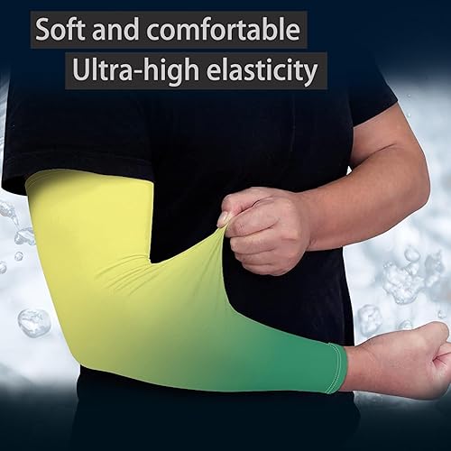 Vista 109 de CLOHOMIN Mangas de brazo para hombres y mujeres elásticas para cubrir tatuajes, manga deportiva refrescante para correr, ciclismo, baloncesto, fútbol