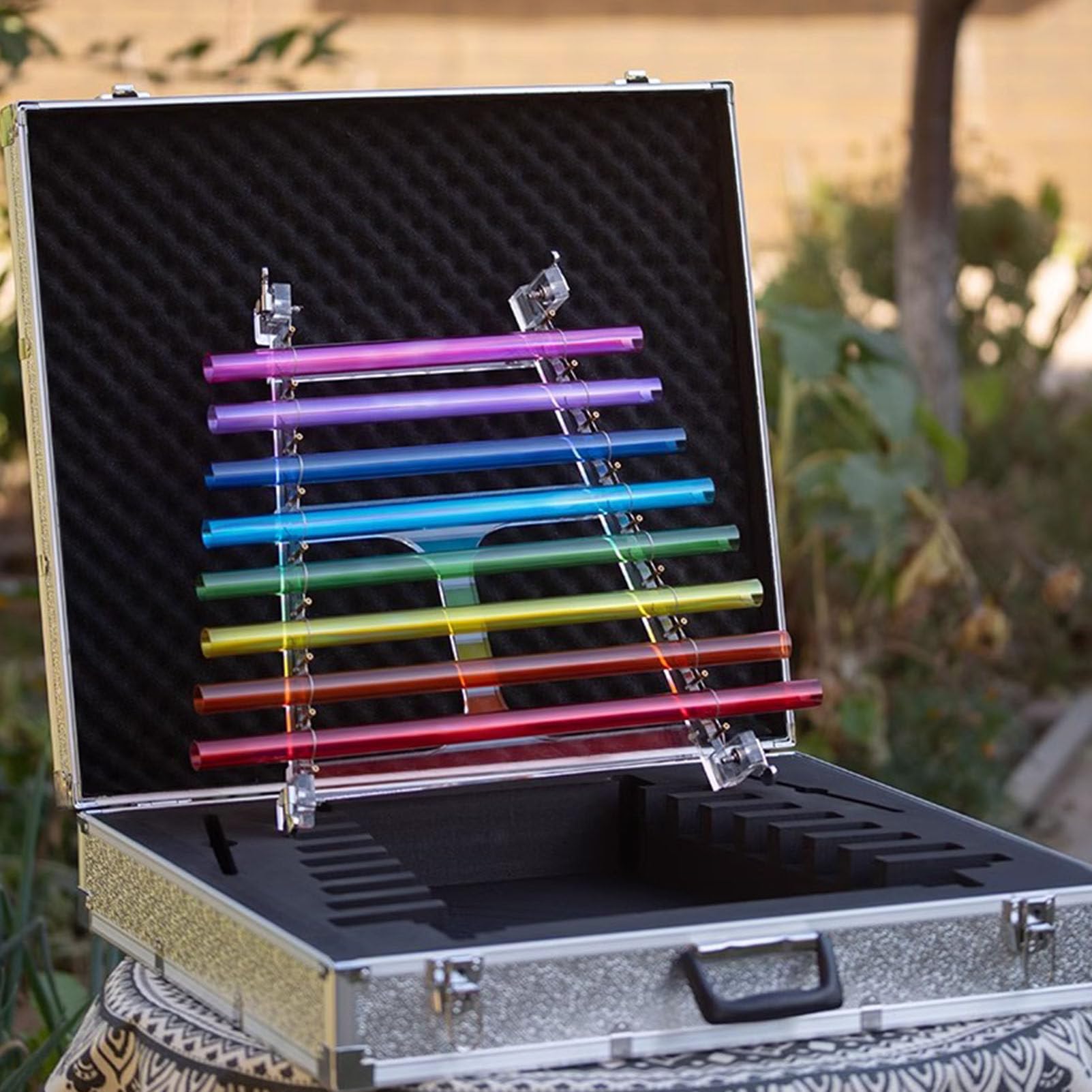 Generisch Crystal Singing Harp for Healing Sound Therapy - Perfect Musical Instrument for Buddhism & Yoga, 432Hz Frequency, Includes Aluminum Case for Stress Relief & Chakra Healing