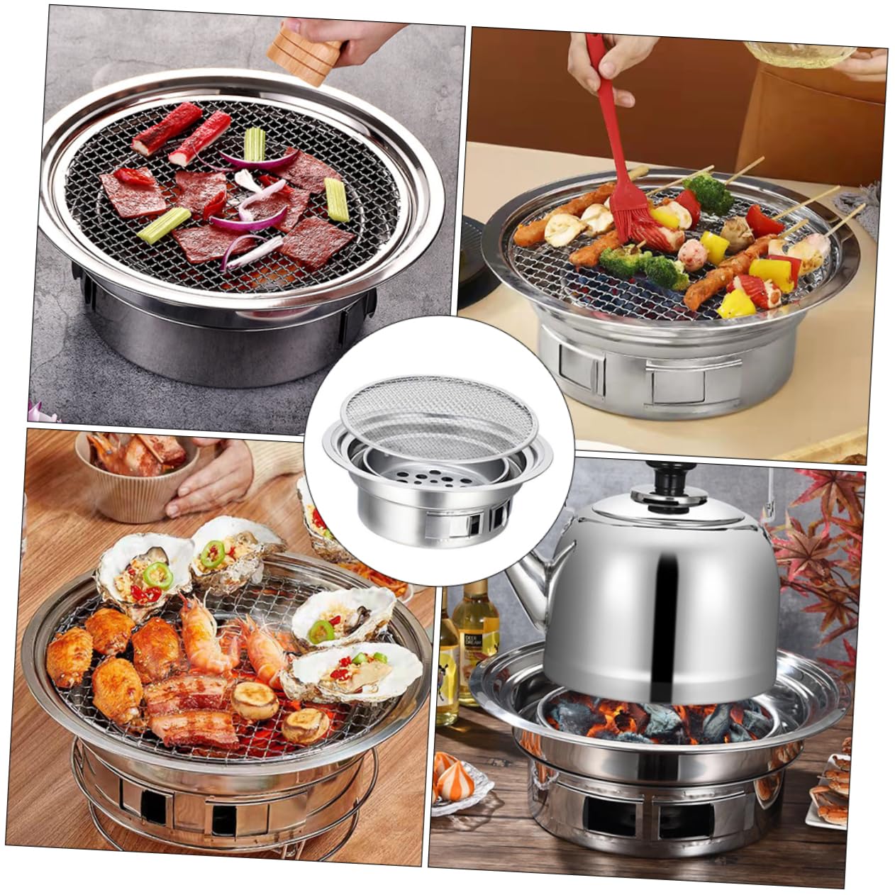 ibasenice Parrilla de Portátil para Barbacoa al Aire Libre Estufa Inoxidable Mini Estufa de Barbacoa para Asar de Usar