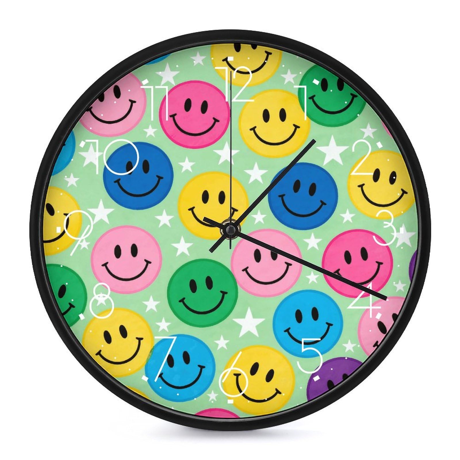 Horloge murale numérique décorative colorée moderne et silencieuse 25cm
